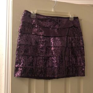 Sequin mini skirt.